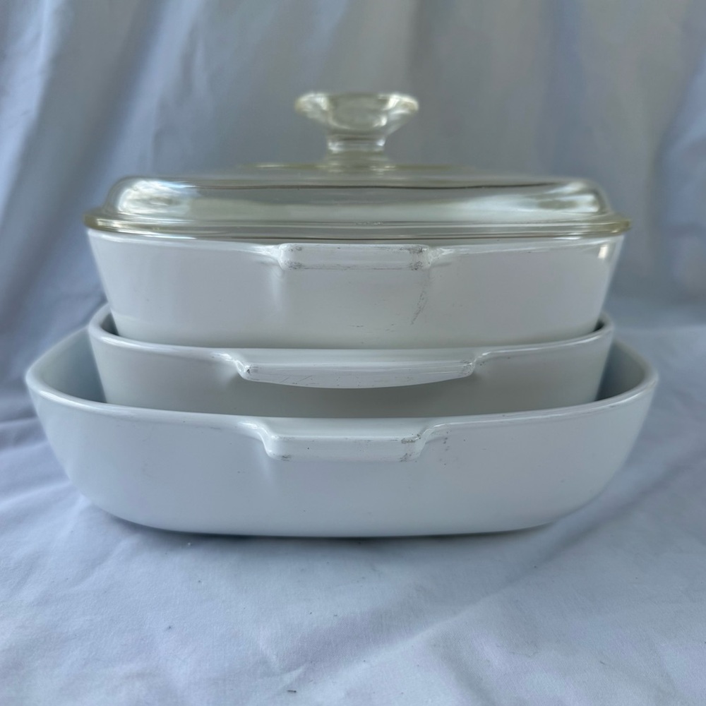 VTG CorningWare Blue Cornflower Casserole Dish Set of 3 with Lid P-10-B A-2-B - Picture 2 of 16